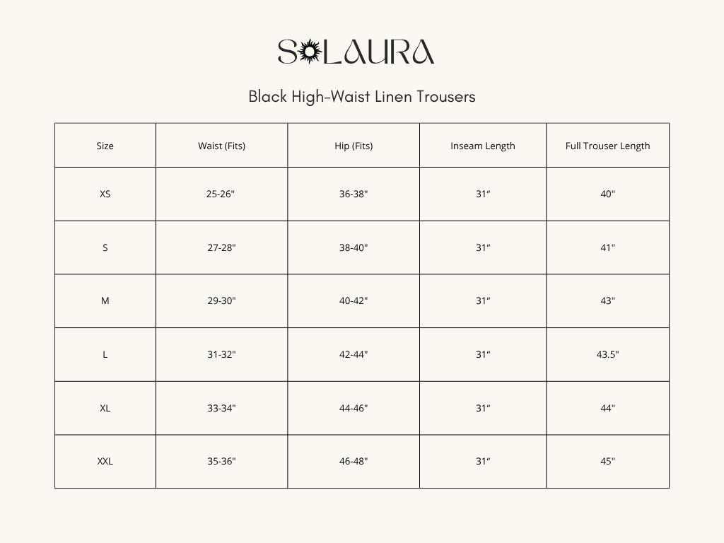 Black High-Waist Linen Trousers