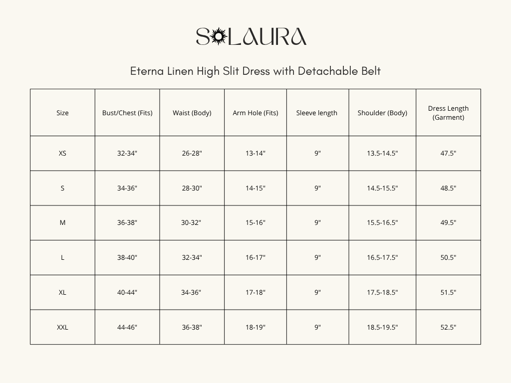 Eterna Linen High Slit Dress with Detachable Belt