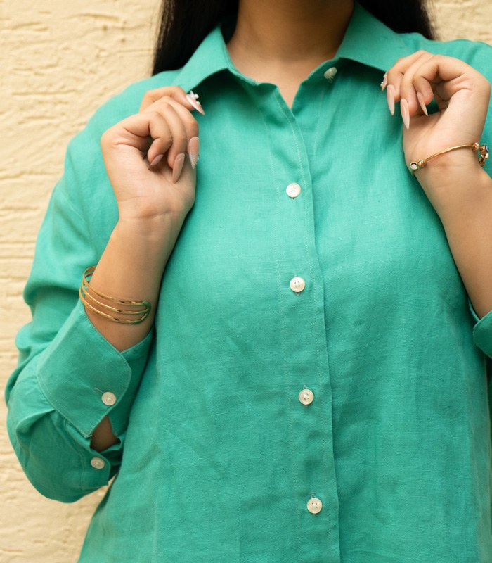 Regular Fit Linen Shirt Emerald Breeze - view 5