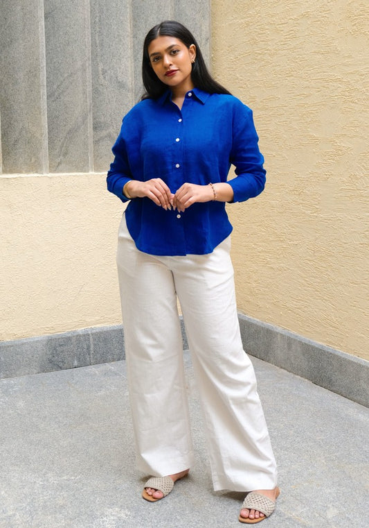 Regular Fit Linen Shirt Royal Wave - view 1