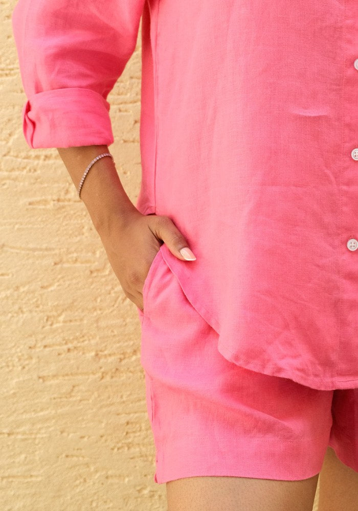 Mid Waist Elasticated Shorts Pink Pop - view 2