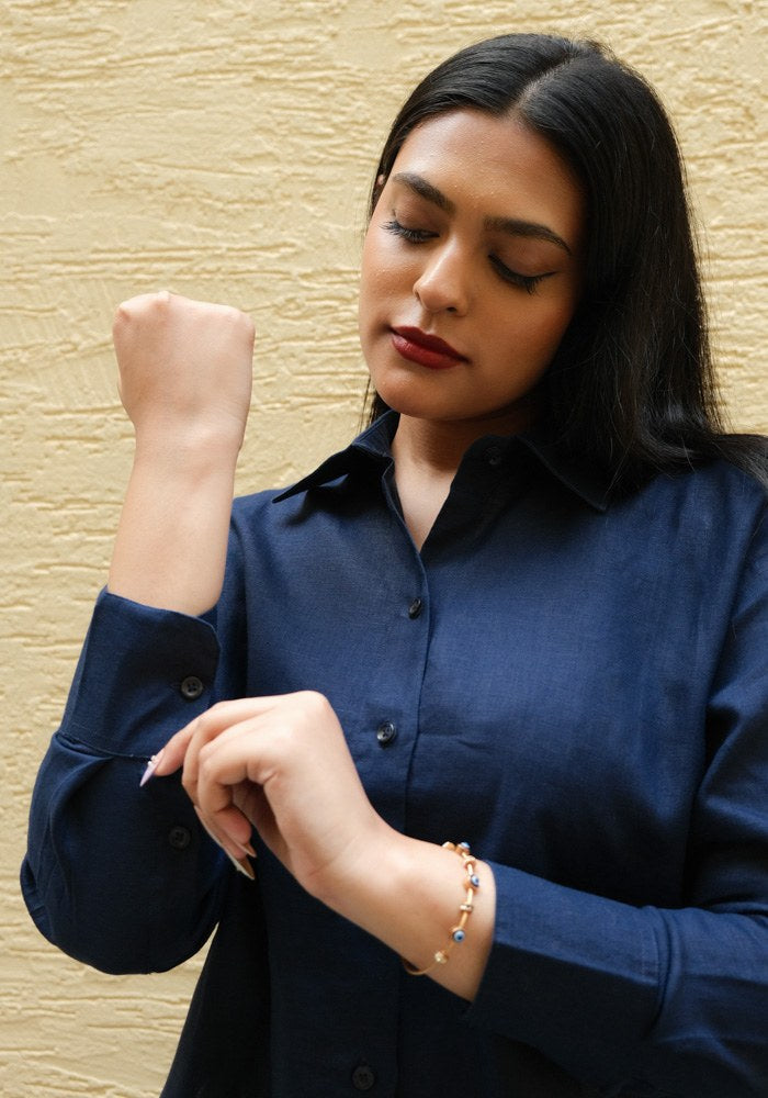 Regular Fit Linen Shirt Midnight Tide - view 4