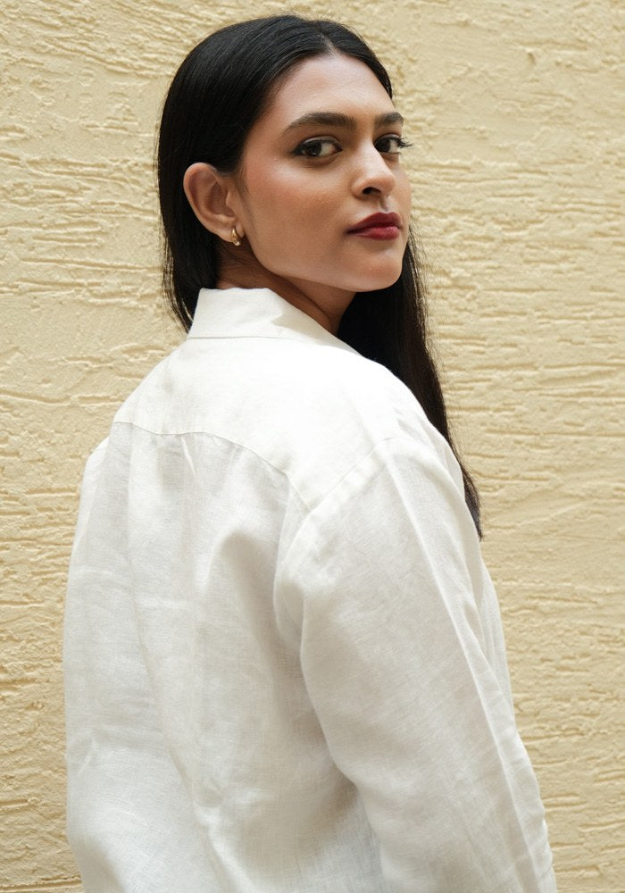 Regular Fit Linen Shirt Snow - view 2