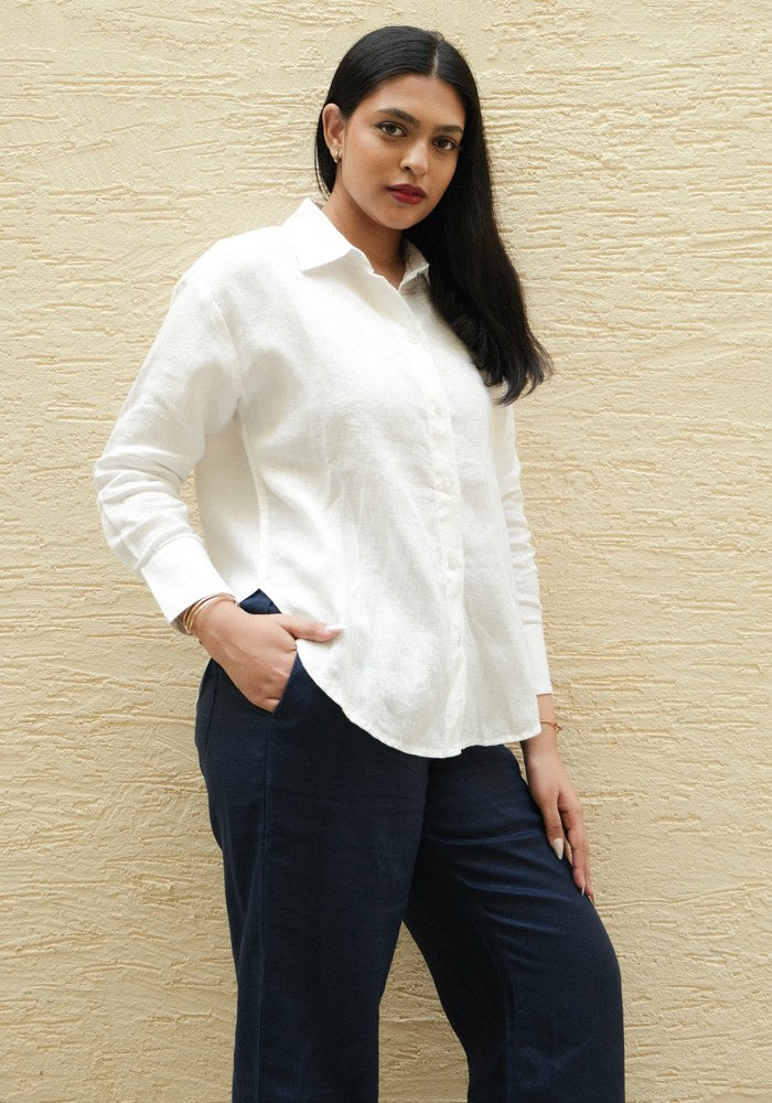 Regular Fit Linen Shirt Snow - view 3