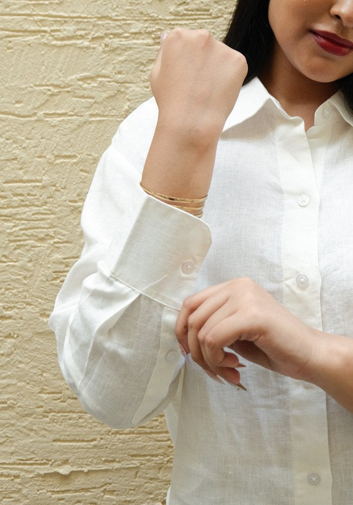 Regular Fit Linen Shirt Snow - view 5