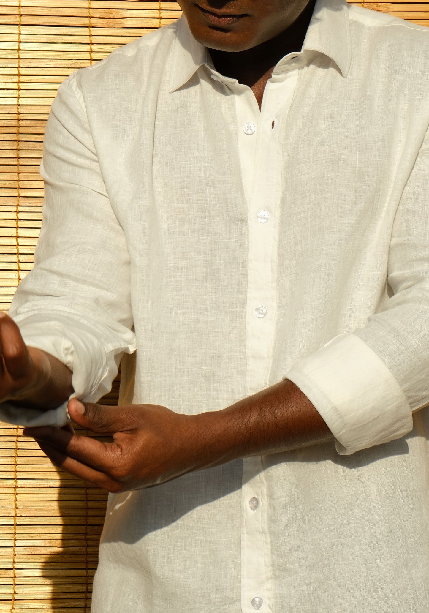 Men's Regular Fit Full Sleeve Linen Shirt Snow - view 1