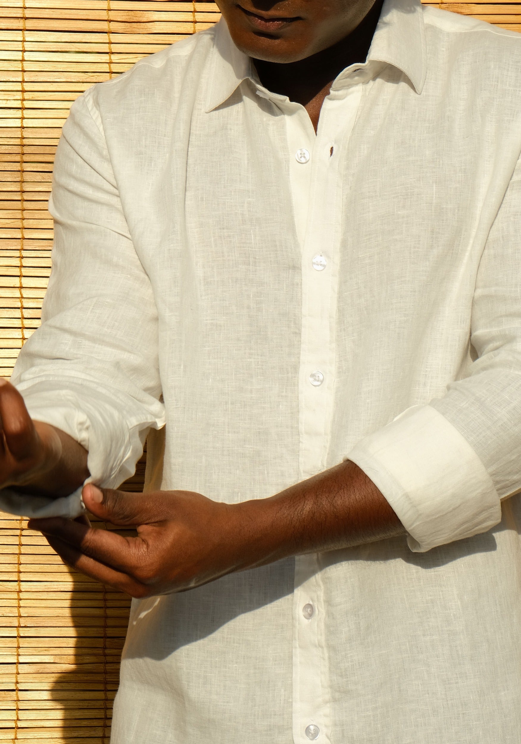 Men's Regular Fit Full Sleeve Linen Shirt Snow - view 1