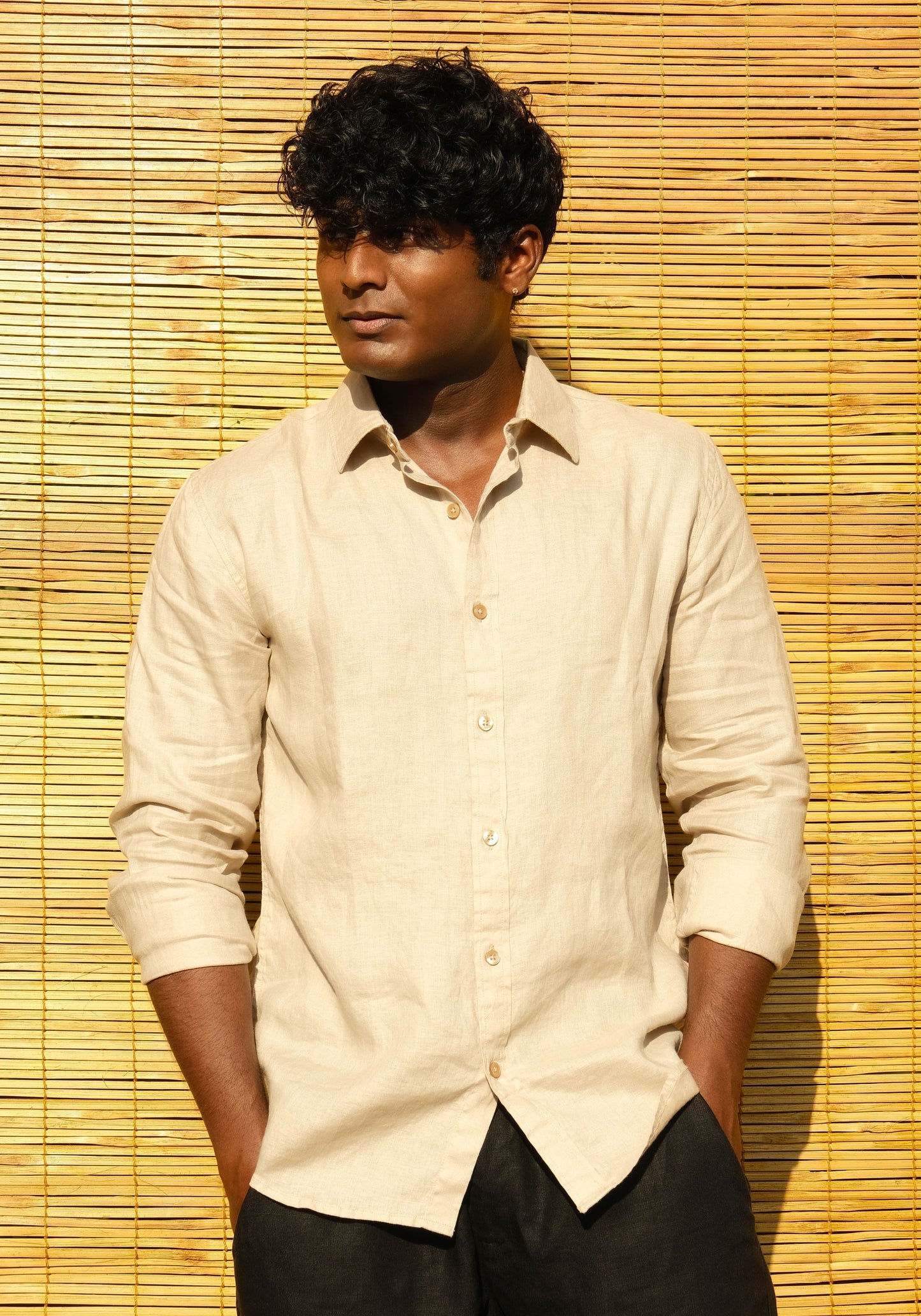 Men's Slim Fit Full Sleeve Linen Shirt