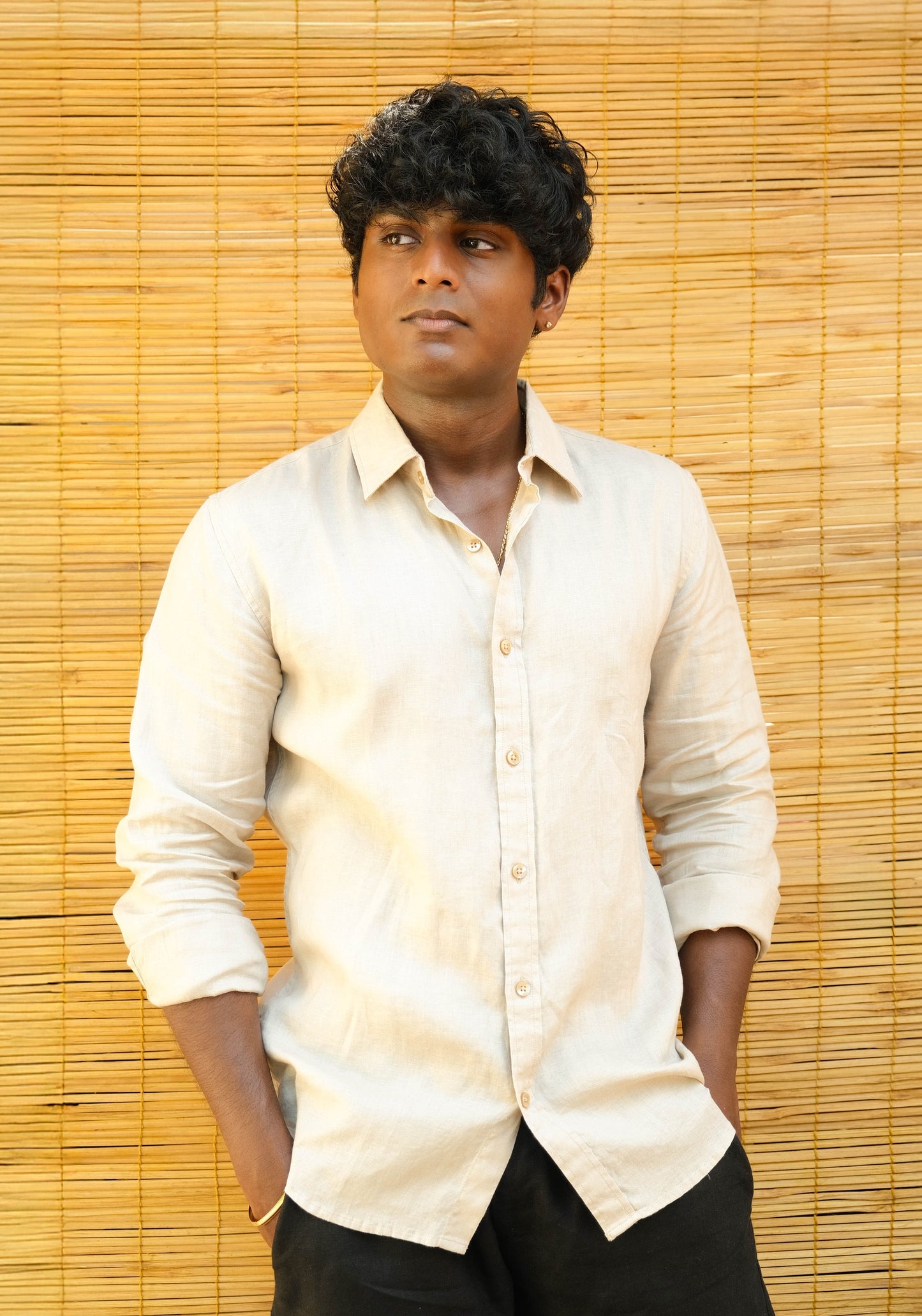 Men's Regular Fit Full Sleeve Linen Shirt
