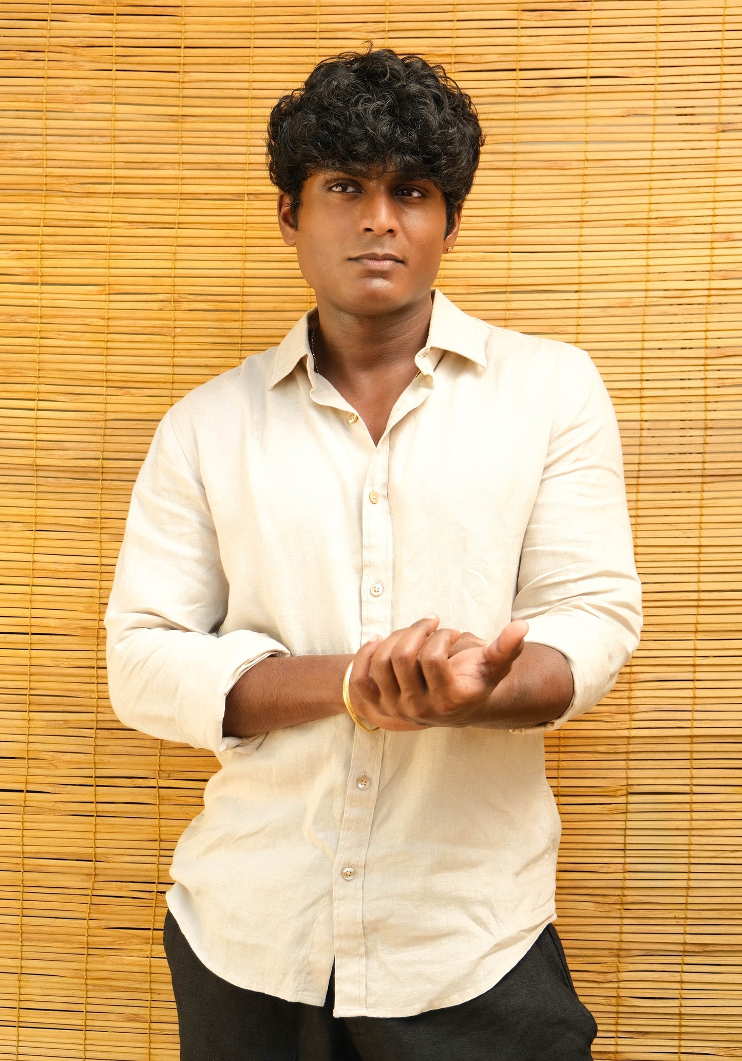 Men's Regular Fit Full Sleeve Linen Shirt