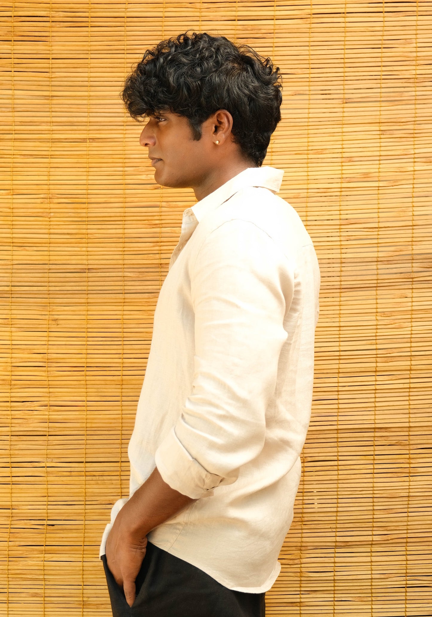 Men's Slim Fit Full Sleeve Linen Shirt