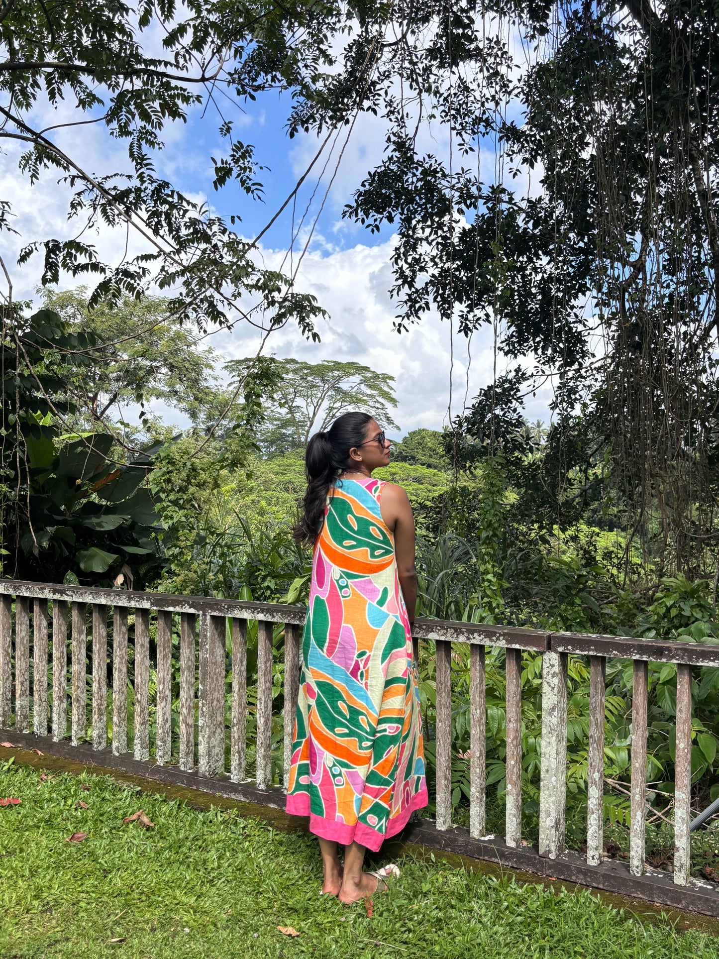 Bloom Printed Linen A-Line Dress