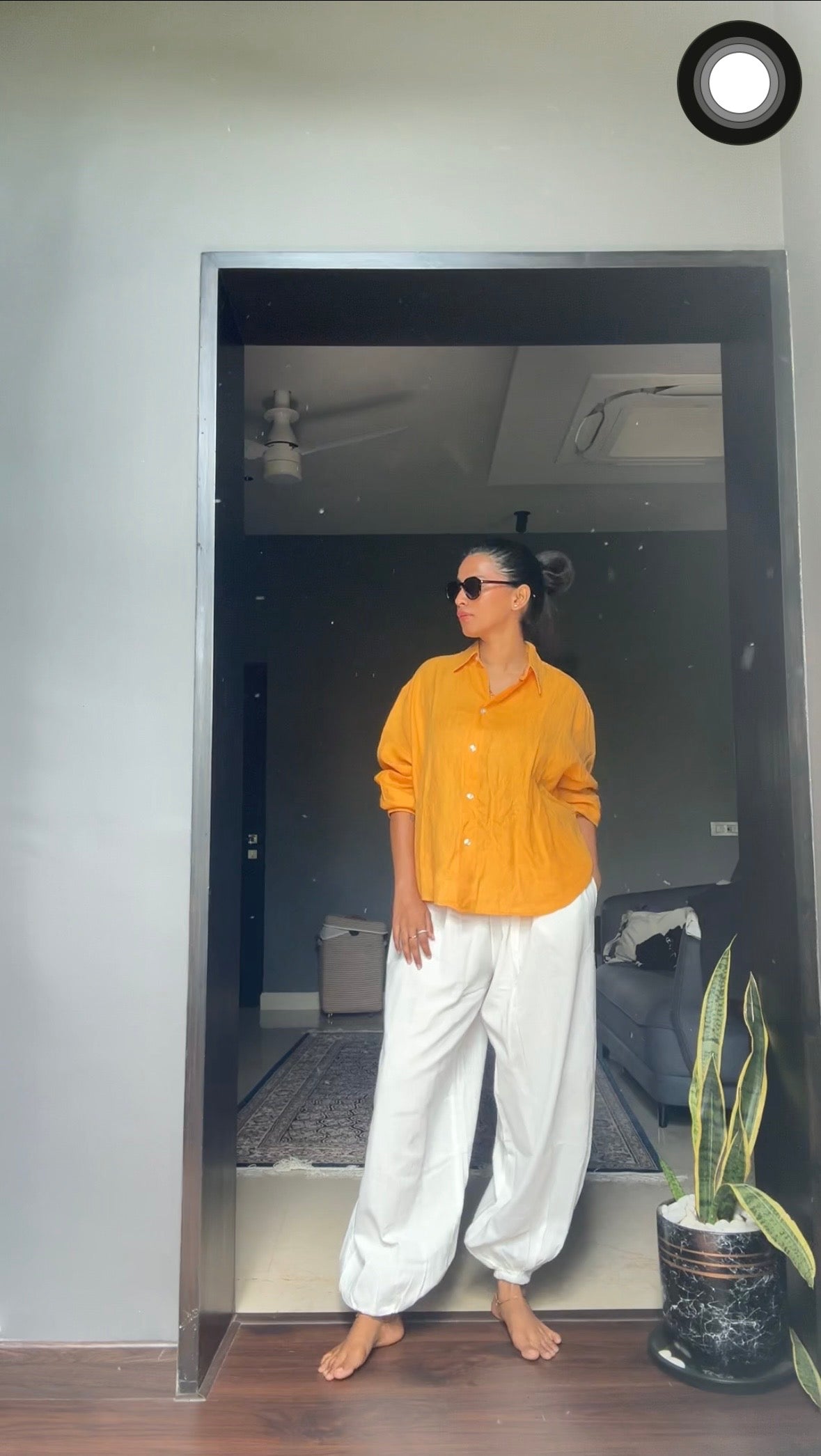 Unisex Cotton Balloon Pants White